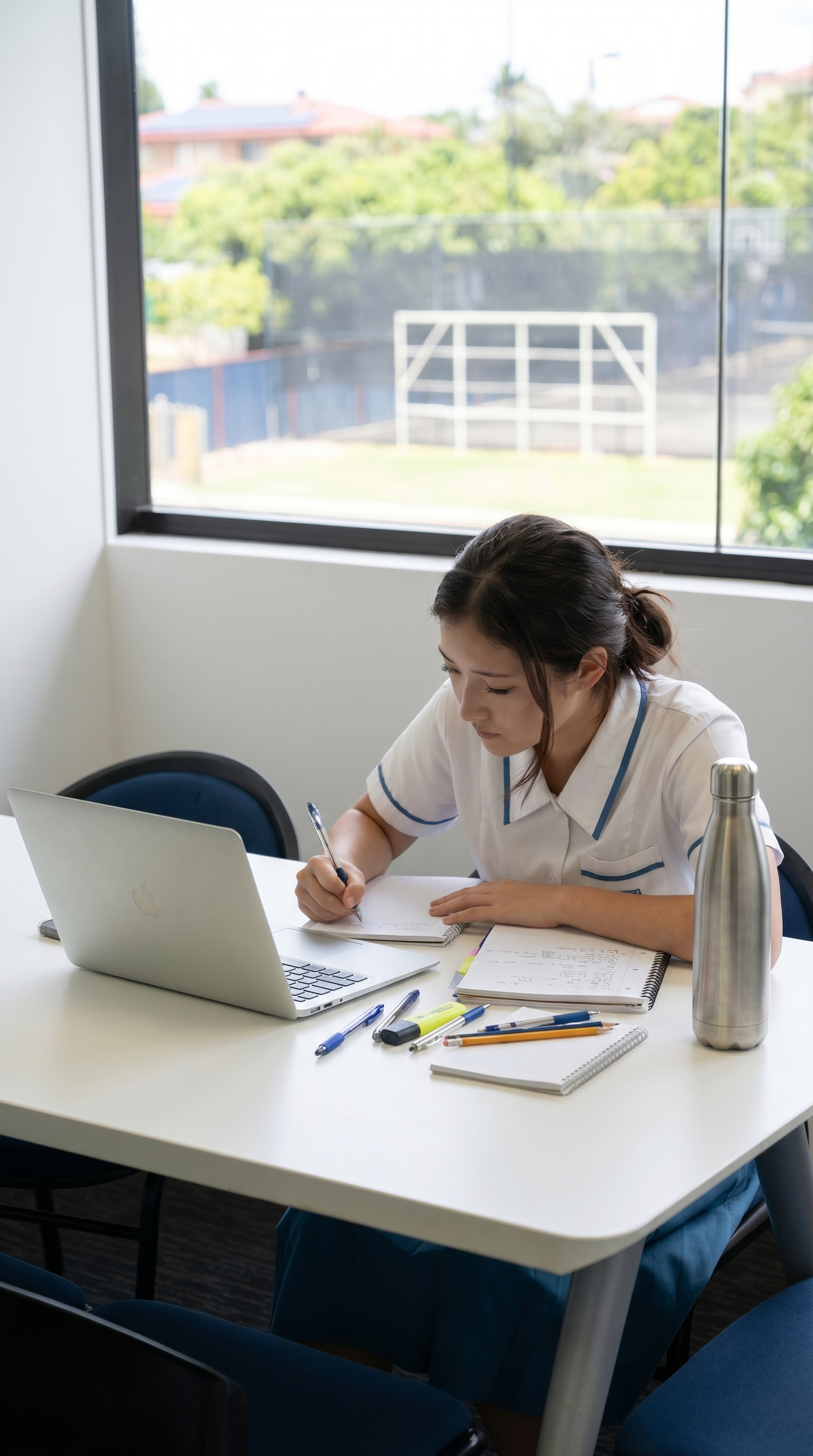 Student in focused self study