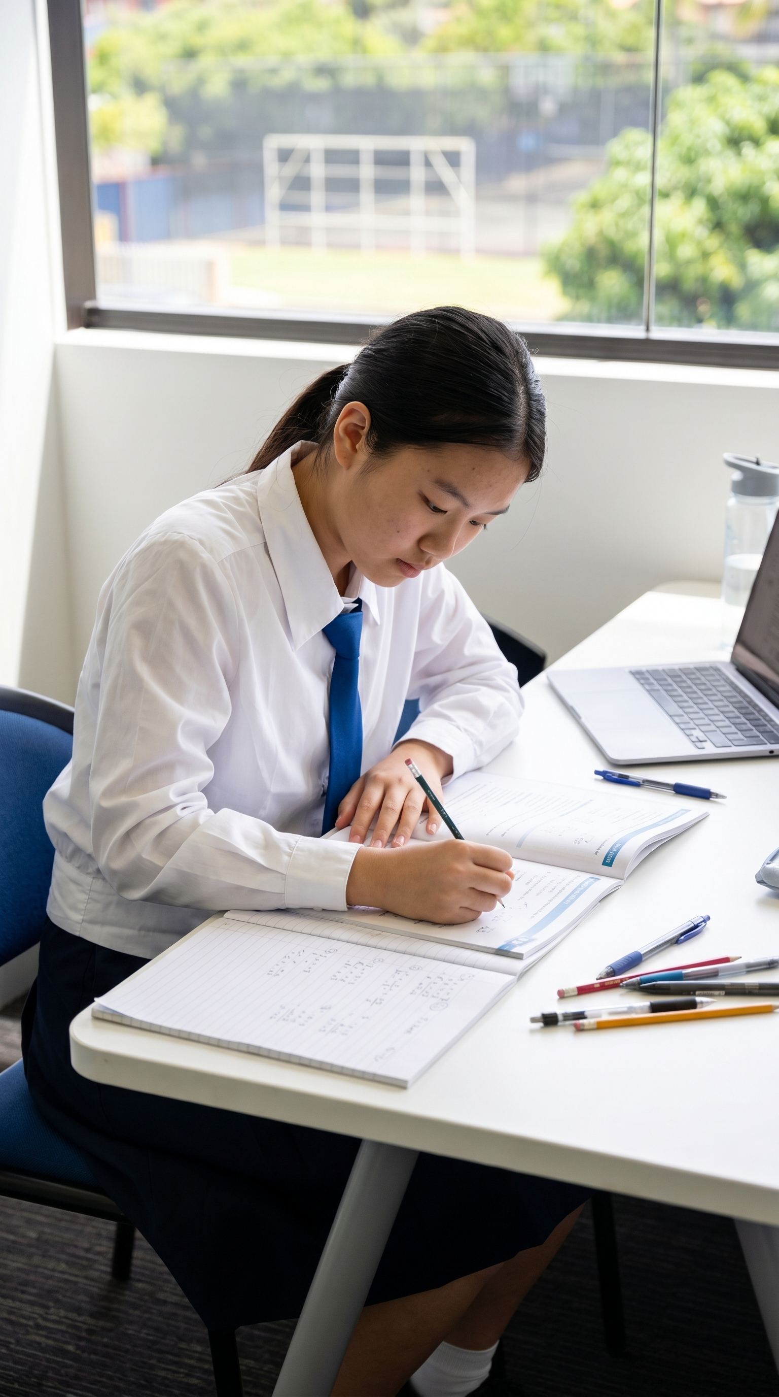 Student studying independently